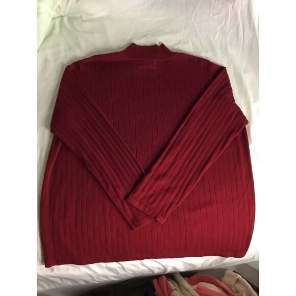 Westbound II Red Ribbed 100% Cotton Turtleneck Sweater 2X Long Sleeve Womens Top - Picture 7 of 7